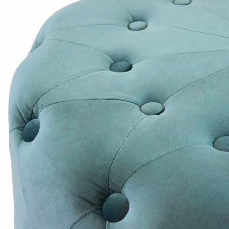 Pouf Poggiapiedi Rotondo in Velluto Verde 67 x 41 cm