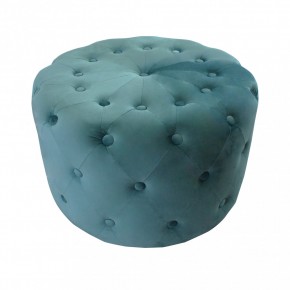 Pouf Poggiapiedi Rotondo in Velluto Verde 67 x 41 cm