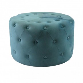 Pouf Poggiapiedi Rotondo in Velluto Verde 67 x 41 cm 2