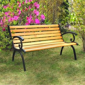 Panchina in Legno e Ghisa Seduta e Schienale da Giardino 2