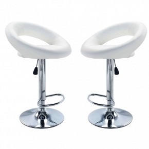 Set 2 Sgabelli Kendal Girevoli Bianco in Ecopelle Regolabili