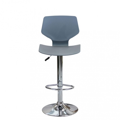 Set 2 Sgabelli Girevoli Grigio Regolabili con Schienale da Cucina