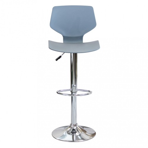 Set 2 Sgabelli Girevoli Grigio Regolabili con Schienale da Cucina