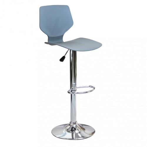 Set 2 Sgabelli Girevoli Grigio Regolabili con Schienale da Cucina