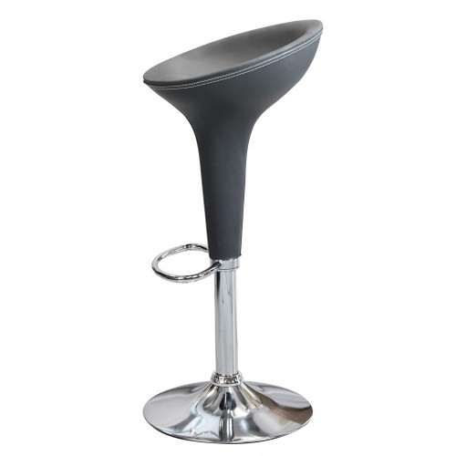 Set 2 Sgabelli da Bar Girevoli Grigio Regolabili con Schienale