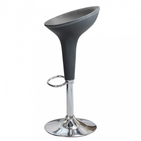 Set 2 Sgabelli da Bar Girevoli Grigio Regolabili con Schienale