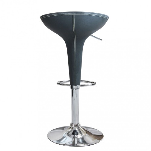 Set 2 Sgabelli da Bar Girevoli Grigio Regolabili con Schienale