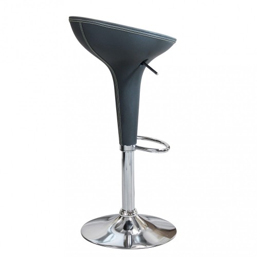 Set 2 Sgabelli da Bar Girevoli Grigio Regolabili con Schienale