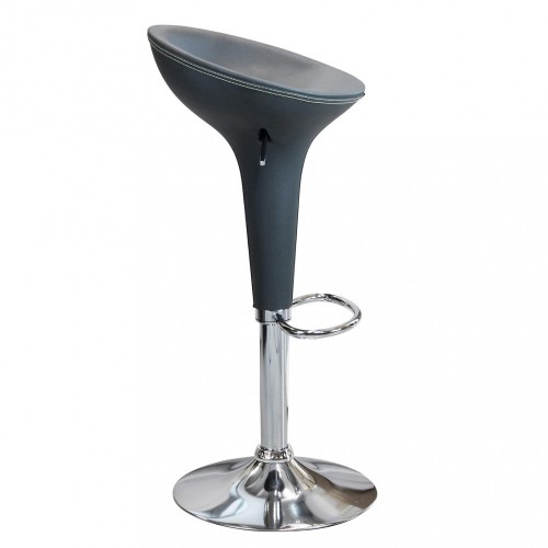 Set 2 Sgabelli da Bar Girevoli Grigio Regolabili con Schienale