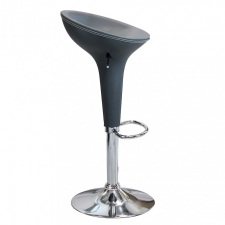 Set 2 Sgabelli da Bar Girevoli Grigio Regolabili con Schienale