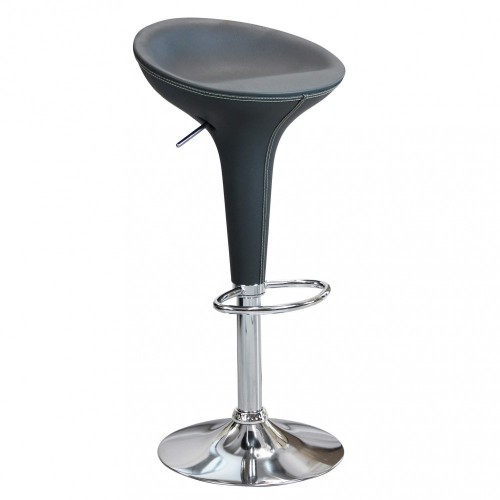Set 2 Sgabelli da Bar Girevoli Grigio Regolabili con Schienale