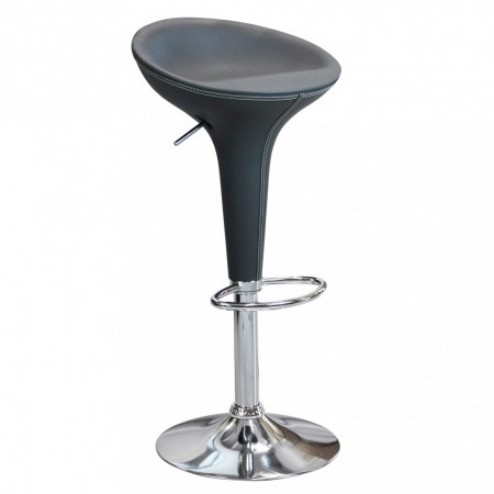 Set 2 Sgabelli da Bar Girevoli Grigio Regolabili con Schienale
