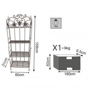 Scaffale Portapiante con 4 Ripiani Bianco in Metallo Antico 2