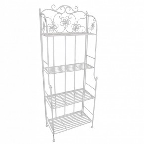 Scaffale Portapiante con 4 Ripiani Bianco in Metallo Antico