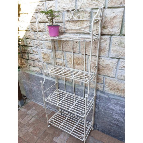 Porta Piante Nero in Metallo Scaffale per Vasi con Ripiani Versatile