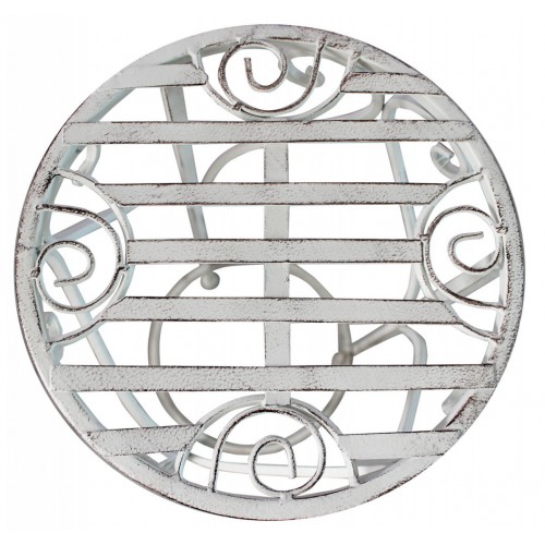 Set di 3 Fioriere per Piante con Bianco in Metallo Antico