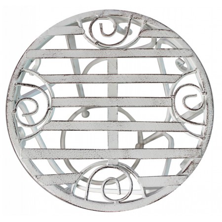 Set di 3 Fioriere per Piante con Bianco in Metallo Antico
