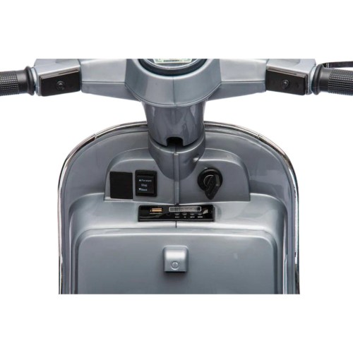 Moto Elettrica per Bambini Piaggio Vespa PX 150 Grigio Batteria 12 V