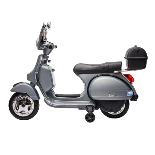 Moto Elettrica per Bambini Piaggio Vespa PX 150 Grigio Batteria 12 V