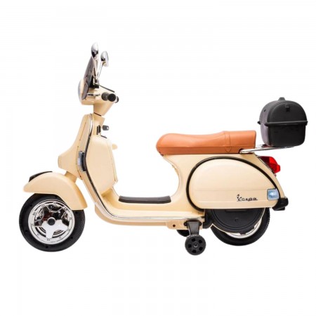 Moto Elettrica per Bambini Piaggio Vespa PX 150 Crema Batteria 12 V