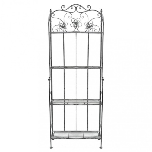 Scaffale in Metallo Antico 4 Ripiani Verniciato Bianco 60x31x158 cm