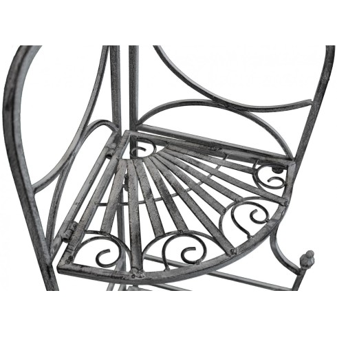 Supporto in Metallo Antico Vintage 3 Ripiani Angolare Bianco 49x35x115cm