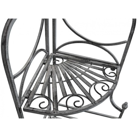 Supporto in Metallo Antico Vintage 3 Ripiani Angolare Bianco 49x35x115cm