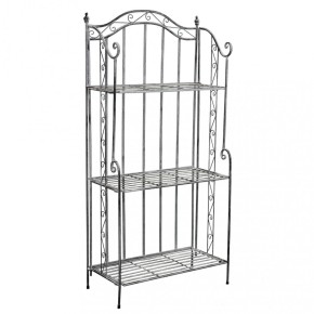 Supporto in Metallo Antico Vintage 3 Ripiani Angolare Bianco 49x35x115cm