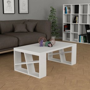 Tavolino da Salotto 105x60 cm Bianco Basso da Caffe 2