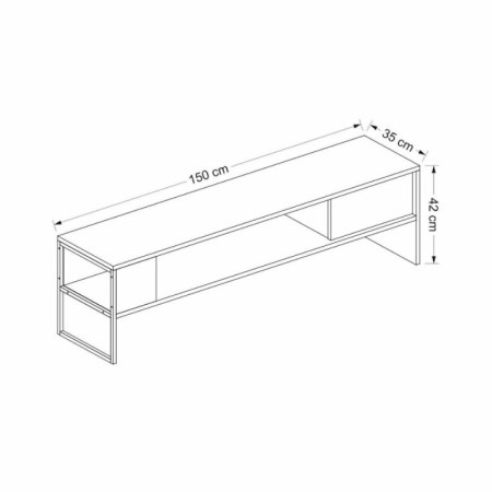 Mobile Basso Porta Tv Bianco e Nero Design Moderno 150x35x42 cm