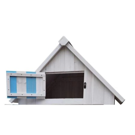 Armadio Contenitore in Legno da Giardino Blu/Bianco Ripostiglio Attrezzi