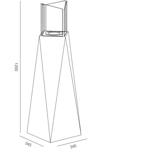 Biocamino da Pavimento Nero 120 cm da Terra con Fiamma Spirale