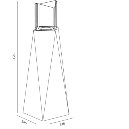Biocamino da Pavimento Nero 120 cm da Terra con Fiamma Spirale