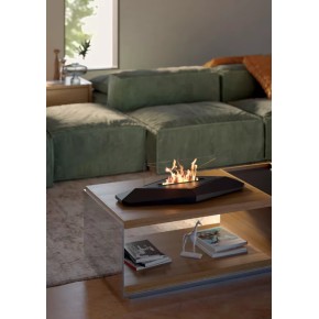 Camino a Bioetanolo da Tavolo Nero 59x30x18cm Potenza 1,5kw 2
