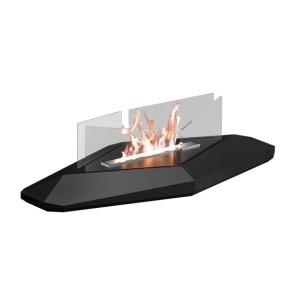 Camino a Bioetanolo da Tavolo Nero 59x30x18cm Potenza 1,5kw