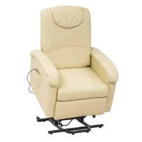 Poltrona Elettrica Reclinabile in Ecopelle Beige con Braccioli Relax 2