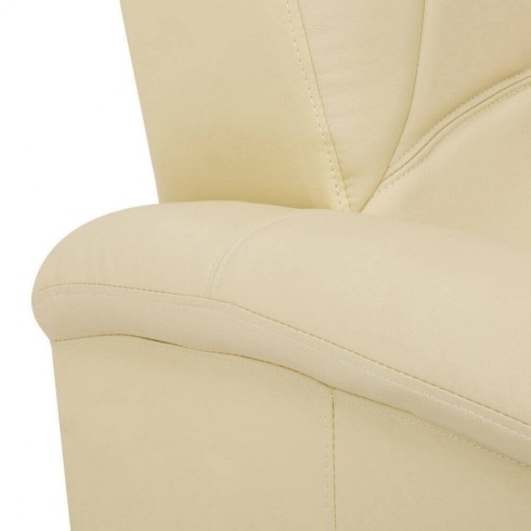Poltrona Relax Manuale Reclinabile in Ecopelle Beige con Braccioli