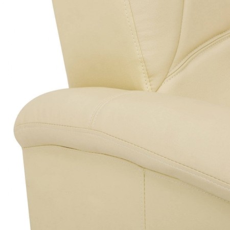 Poltrona Relax Manuale Reclinabile in Ecopelle Beige con Braccioli