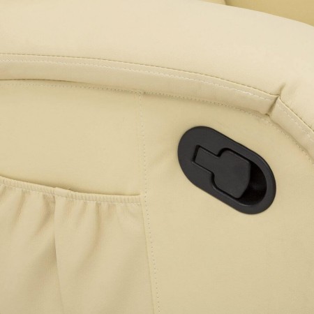 Poltrona Relax Manuale Reclinabile in Ecopelle Beige con Braccioli