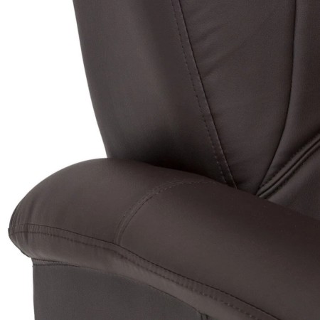 Poltrona Relax Manuale Reclinabile in Ecopelle Marrone con Braccioli