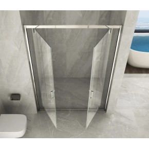 Box Doccia Nicchia 2 Ante Battente Saloon Vetro 6 mm Porta Parete in Cristallo 2