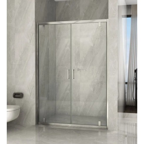 Box Doccia Nicchia 2 Ante Battente Saloon Vetro 6 mm Porta Parete in Cristallo