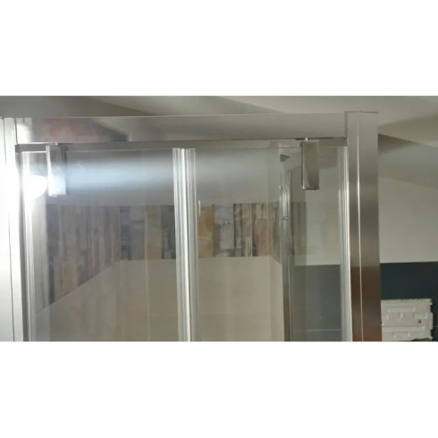Box Doccia Nicchia 2 Ante Battente Saloon Vetro 6 mm Porta Parete in Cristallo
