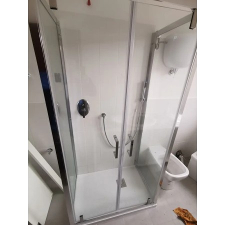 Box Doccia 3 Lati 6 mm Anta Battente Saloon 60 70 80 90 100 110 120 130 140 cm
