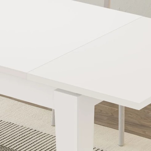 Tavolo da Pranzo Estensibile Allungabile 140/190 x 80 Bianco