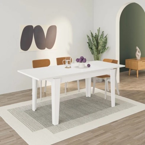 Tavolo da Pranzo Estensibile Allungabile 140/190 x 80 Bianco