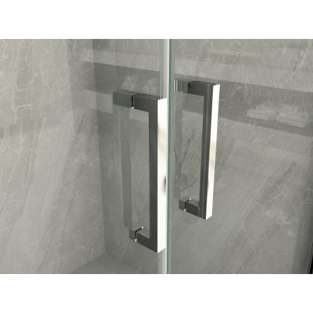Box Doccia Angolare 2 Ante Battente Saloon Parete Fissa Vetro 6 mm in Cristallo