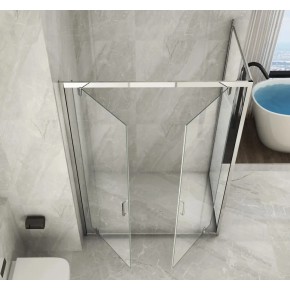 Box Doccia Angolare 2 Ante Battente Saloon Parete Fissa Vetro 6 mm in Cristallo 2