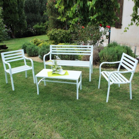 Panchina in Metallo Bianco 2 posti da Giardino