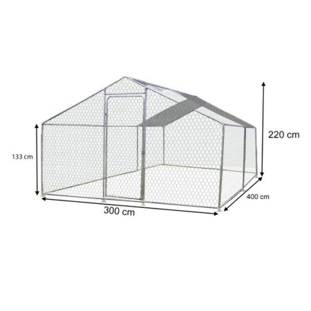 Recinto in Rete in acciaio 300x400 cm per 7-9 animali Pollaio